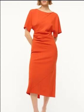 NEW STAUD amelie midi dress in cayenne